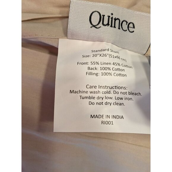 Quince European Linen Cotton Stitch Quilt 3PC Set Color Natural Size Full/Queen - Picture 7 of 9